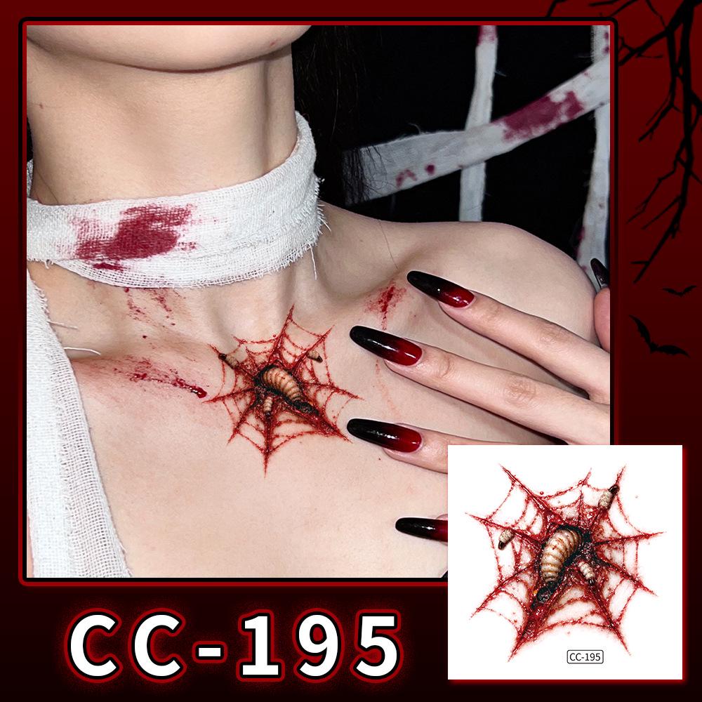Nuovi Tatuaggi Impermeabili di Halloween Horror Cicatrice Faccia - Adesivi Trucco Opachi per Feste Festival