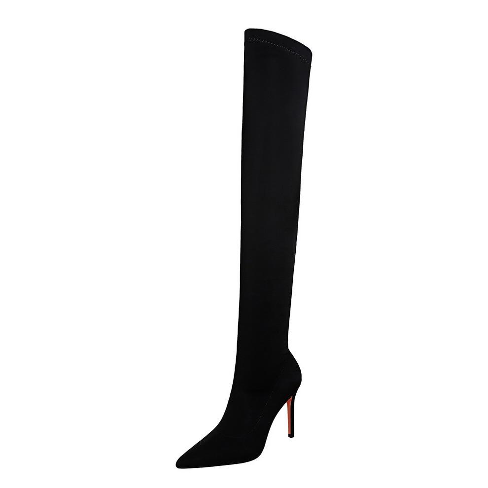Fashion High Heel Stretch Lycra Thin Heel Pointed Sexy Skinny Pedicure Over Knee Boots