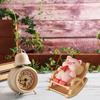 Miniature Animal Figure on Rocking Chair Resins Sculpture Phone Stand for Desk Ornament and Living Room Decoration