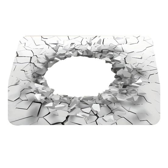 3D Visual Hole Rug Optical Illusion Floor Mat Realistic Hole Pattern Doormat Test And Play with Dog or Cat for Entrance Hallway Living Room