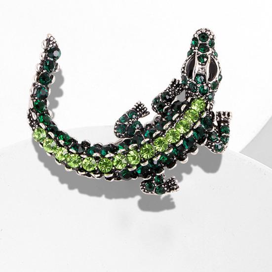 Alloy Brooch Sparkling Rhinestones Inlaid Animal Design Collar Pin Non-Fading Bright Drip Technology Clothing Pin Wedding Christmas Accessories