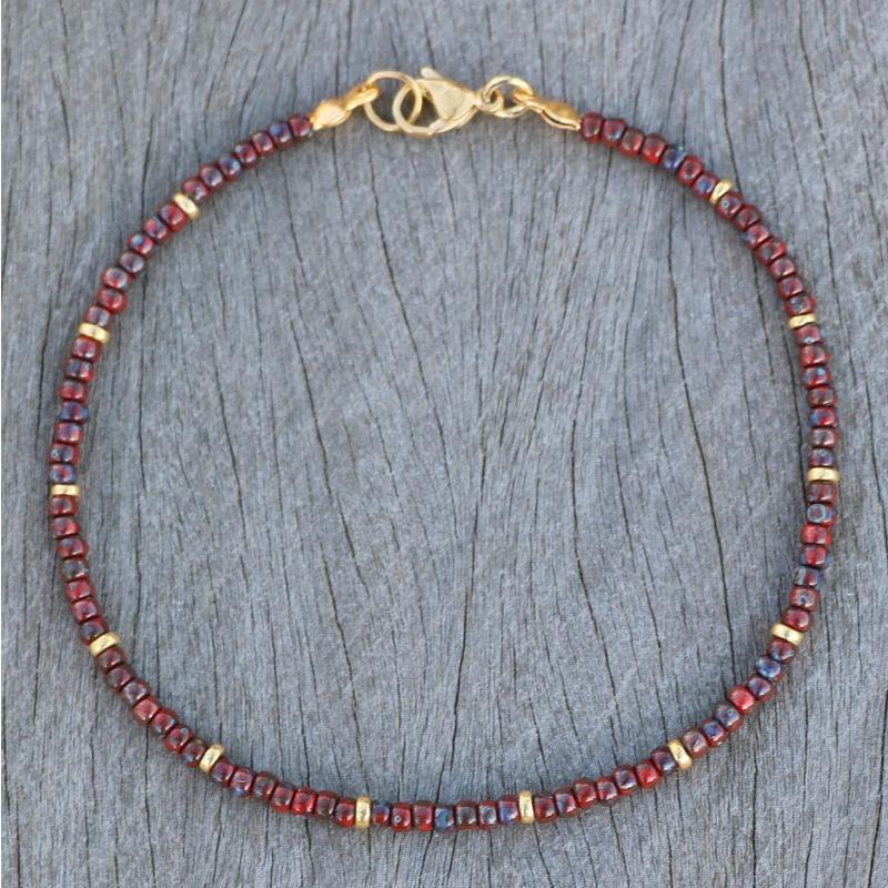 Bohemian Turquoise Gold Spacer Anklet – Dainty Spiritual Foot Jewelry, Calm Protection Gift for Women
