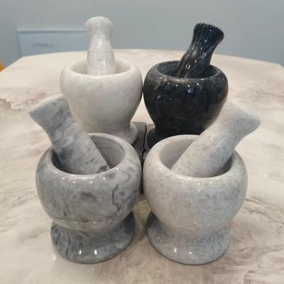 Haushalts-Leichtluxus Natürlicher Marmor Knoblauchstampfer Kreatives Manuelles Mahlwerk Pfefferpulver Stampfglas Küchen-Bar-Utensilien