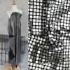 Black/Dark Silver Symphony Metallic Plaid Fabrics Mirror Reflective Cloth Mesh Sequin Garment Designer Fabric Party Decoration