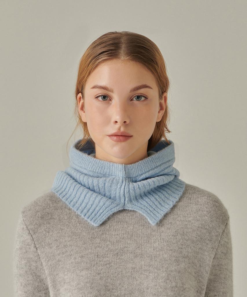MUSINSA STANDARD WOMAN Women'S Soft Boucle Knit Balaclava [Sky Blue]