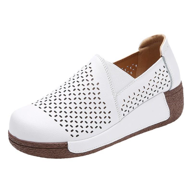 Chaussures pour femmes printemps et été baskets en cuir mode plateforme à bascule chaussures simples pour femmes chaussures de mère
