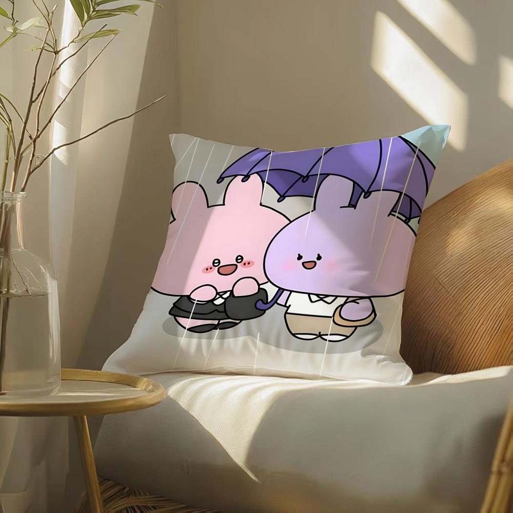 

Cartoon AAsamimichan Cute Bunny Singer Pillow Case Pattern Printed Pillowcase For Living Room Sofa Cushion Cover 30X30cm