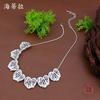 New matte hollow love leaf necklace women's creative high-end heart-shaped versatile neck chain