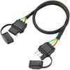 4 Pin Trailer Wire Extension, 24 Inch, 4 Way Flat Trailer Light Plug Connector With Dust Cover, 18AWG Pure Copper Wiring Harness Extender With Loom