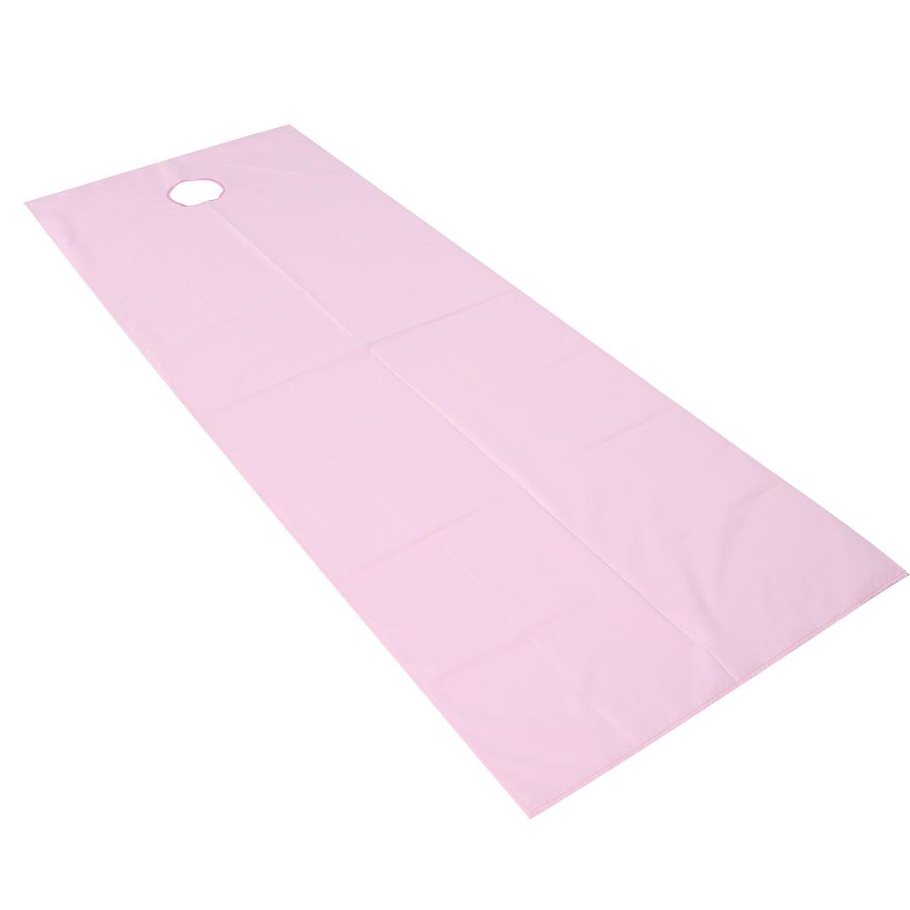 Buty Salon Bed Sheet Waterproof Oil Proof   Bed Cover with Face Brth Hole(Pink +Dark Coffee )