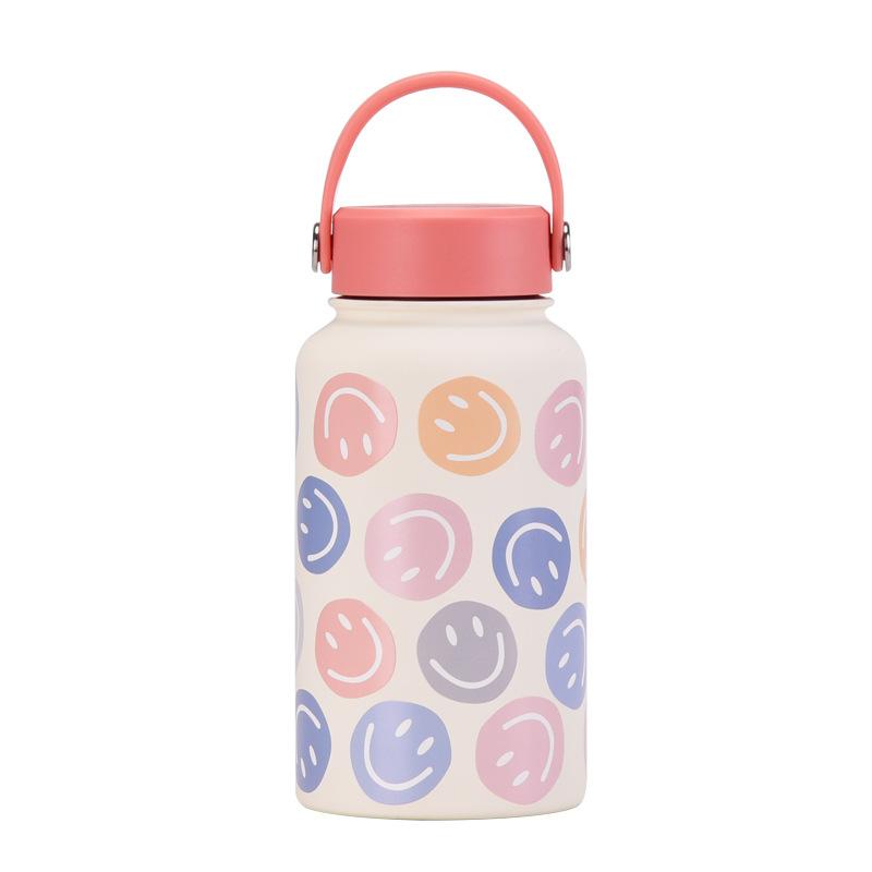 650Ml Thermos Cup Wide Mouth Portable Vacuum Children'S Student Sports Kettle Outdoor Printing Water Cup