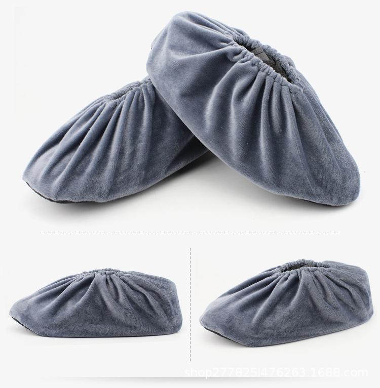 Thickened Non-Slip Adult Fleece Shoe Covers for Indoor Use, Reusable and Washable.