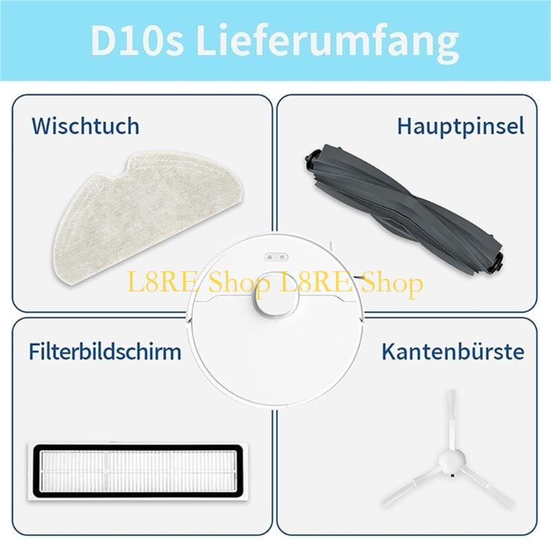L8RE Hepa Filter Edge-Sweeping Brush For DreameD10S/D10S Robot Vacuum Cleaner Mop