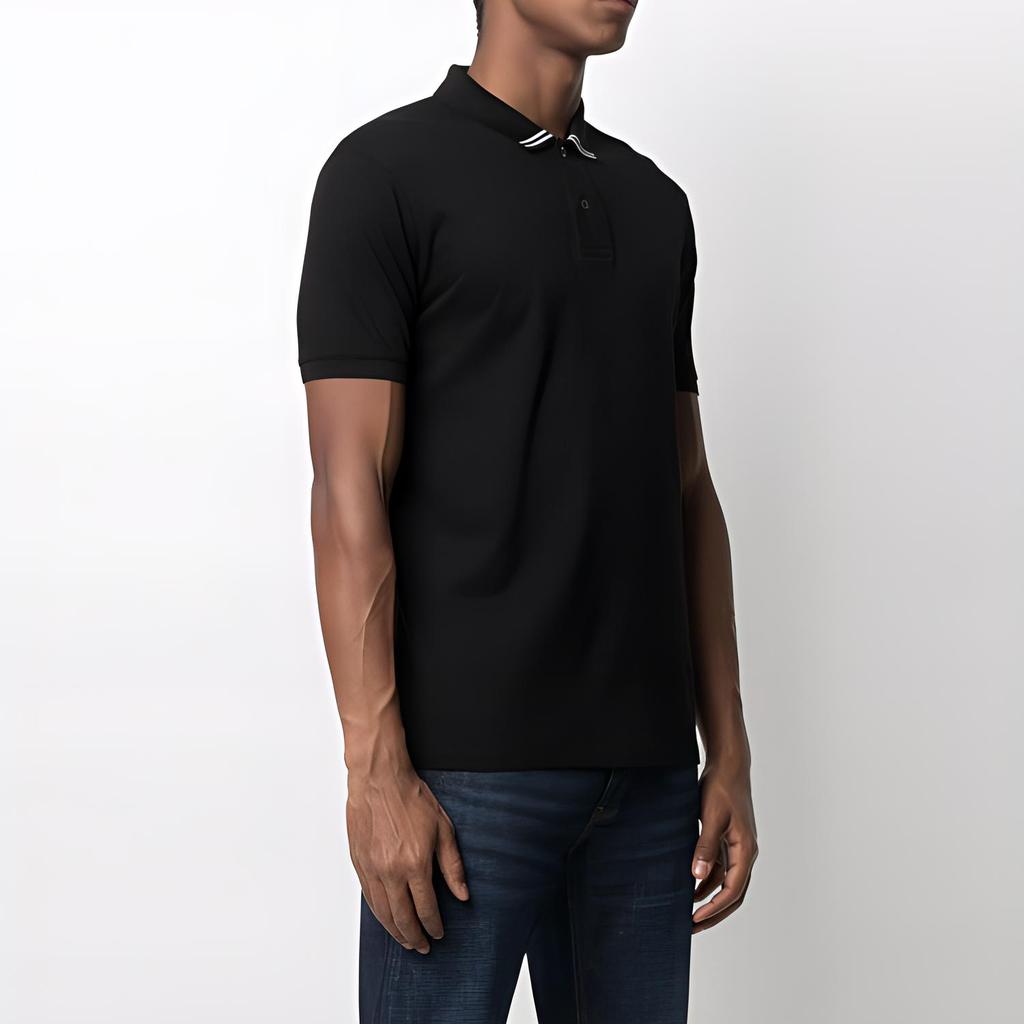 Emporio Armani Solid Color Short Sleeve Polo Shirt Men tops Black 3K1FM6-1JTKZ-0999