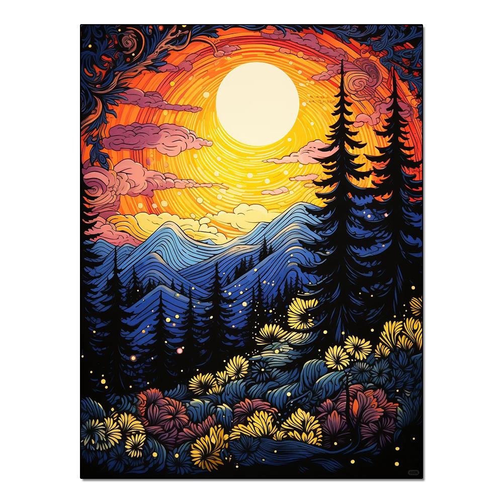 Landscape Sunset Diamond Painting Complete Kit DIY Mosaic Embroidery Hobby Handicraft Painting for Home Wall Decoration
