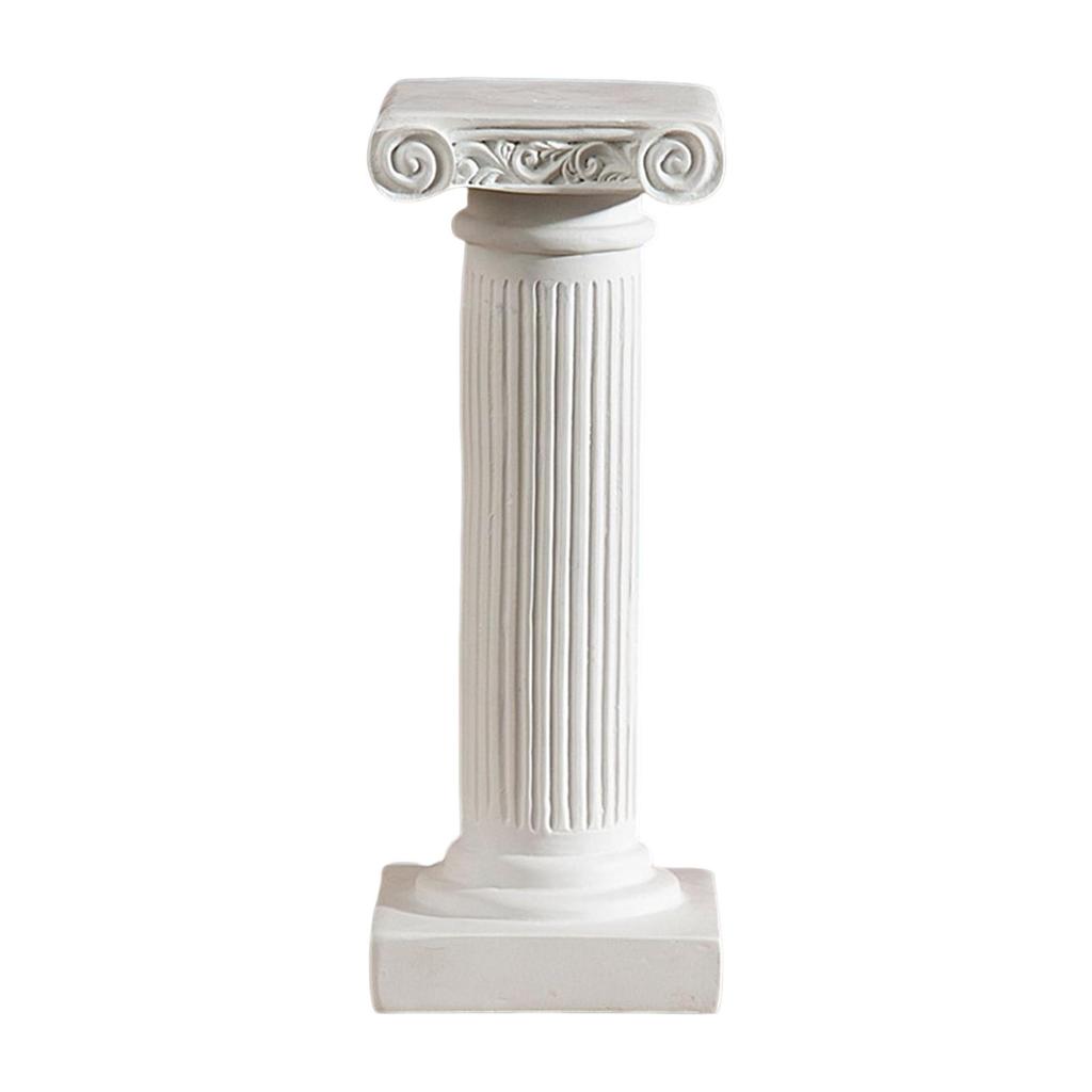Small Mini Greek Columns Garden Ornament Candlestick Architecture Statue Vintage White Roman Pillars for Desktop Indoor Gift
