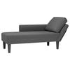 Chaise longue in tessuto a coste grigio scuro con cuscino