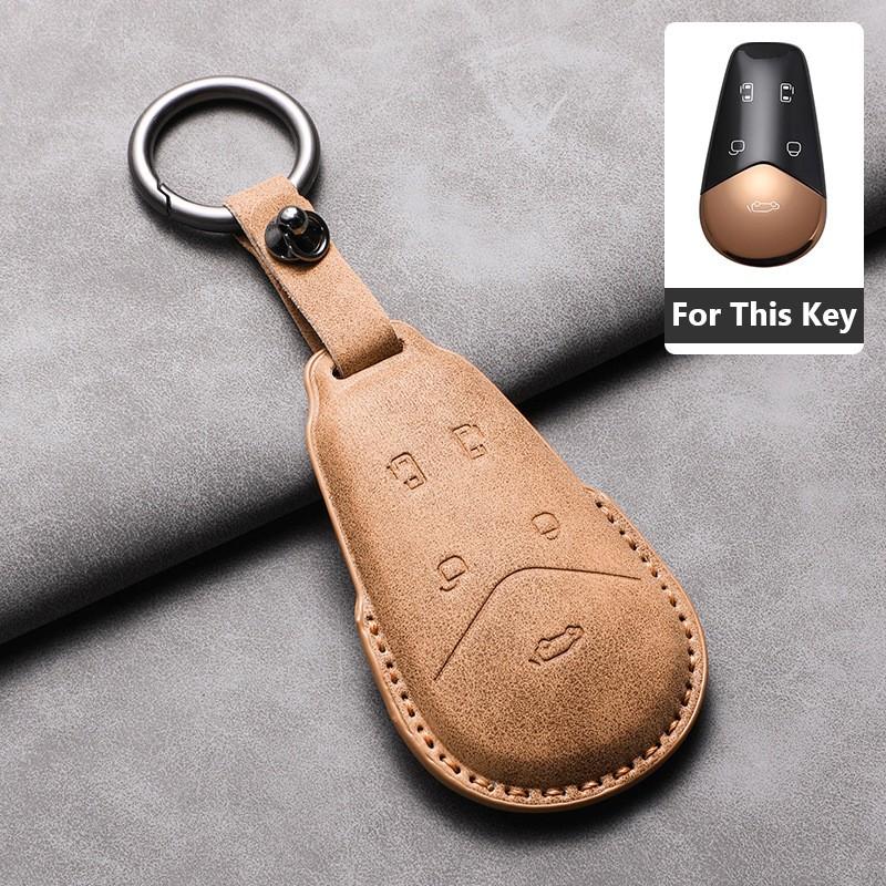 Car Remote Key Case Cover For VOYAH Free Dream PHEV i-Land 2025 Sheep Suede Key Case Shell Fob Protective Keychains Accessories