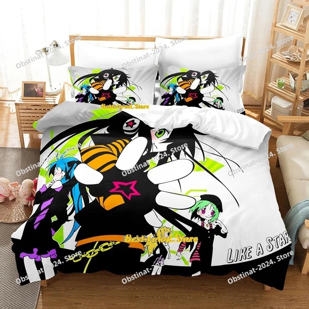 Set Biancheria da Letto Lucky Star Konata Singolo Piazza e Mezza Matrimoniale King Size Set Letto Adulto Bambino Camera da Letto Set Copripiumino Set Lenzuola Anime 3D