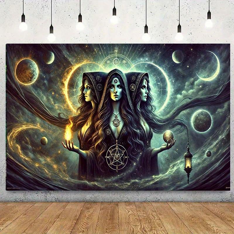 VIKAMA Gothic Hecate Realism and Fantasy Goddess Tapestry Wall Decoration Bedroom and Games Room Home Decor Hanging