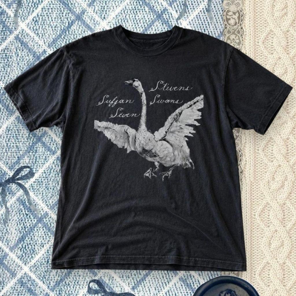 Camiseta Gráfica Sufjan Stevens Seven Swans Negra Unisex