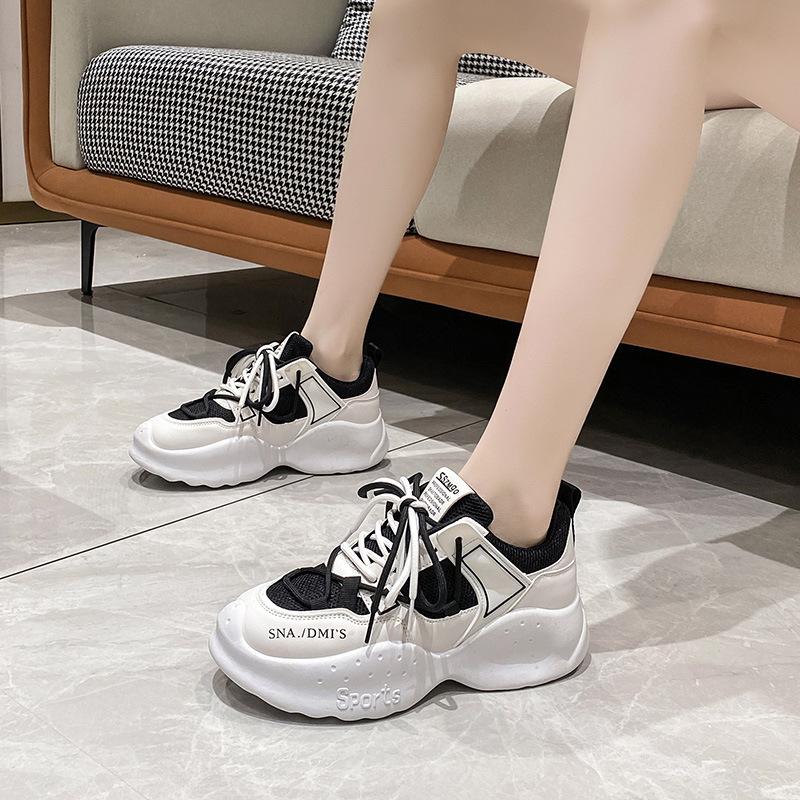 Sports Shoes Women's 2024 Spring and Summer New Trend Thick Soled Anti-Slip Wear-resisting Breathable Comfortable Sneakers