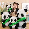 Cute Panda Plush Toy, Long Fur Soft Stuffed Animal, 30cm/55cm Height, Pp Cotton Filling