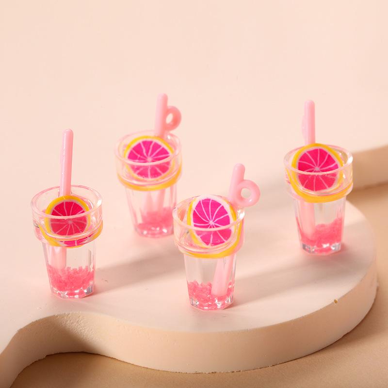 Mini Luminous Fruit Straw Cup Keychain Pendant - Cute Jewelry Accessory