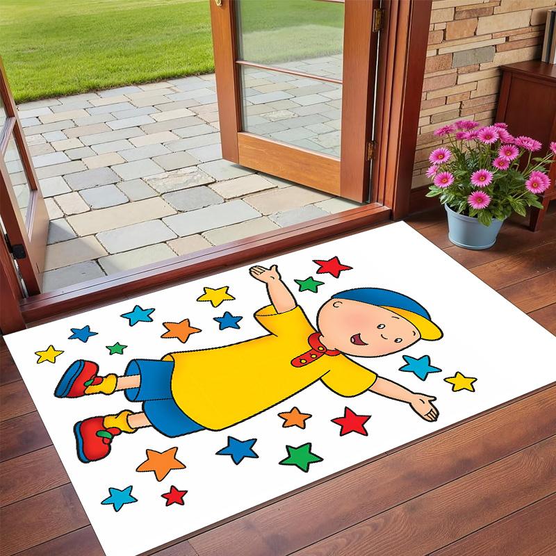 Anti‑Slip Crystal Velvet Floor Rug, Caillou Design Carpet for Indoor Living Bedroom Home Decoration