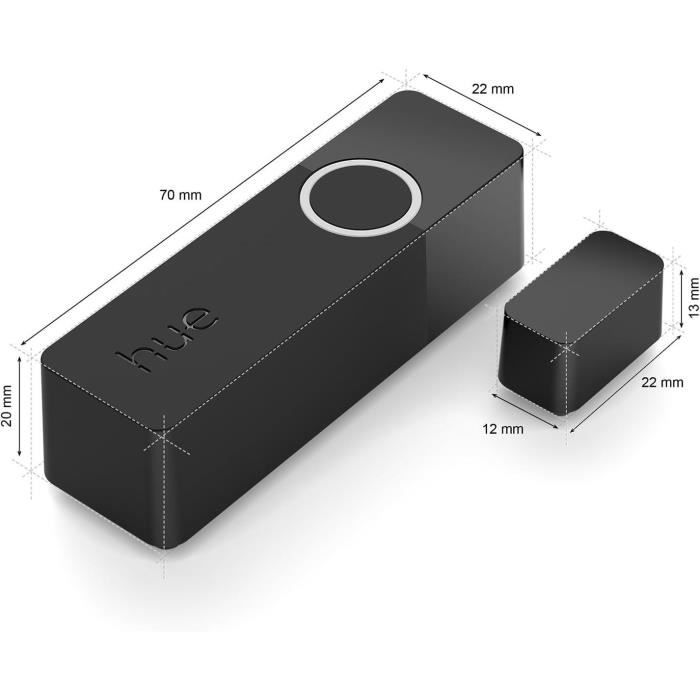 Kontaktsensor – Philips Hue – Sicher – Für Tür oder Fenster – Einfache Installation – Steuerung über die Hue App – Schwarz