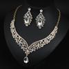 Simple Fashion Flash Rhinestone Necklace Earrings Set Femininity Banquet Bridal Dress Accessories