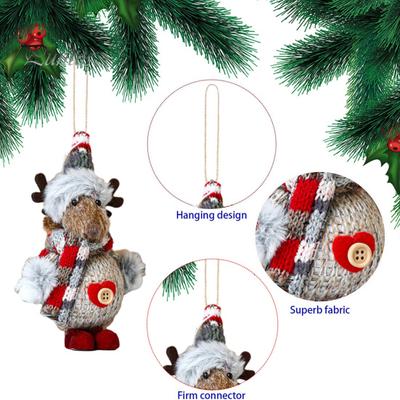 Door Hanging Ornament Christmas Pendant Santa Claus Snowman Elk Shape Xmas Tree for Festive Home Decorations