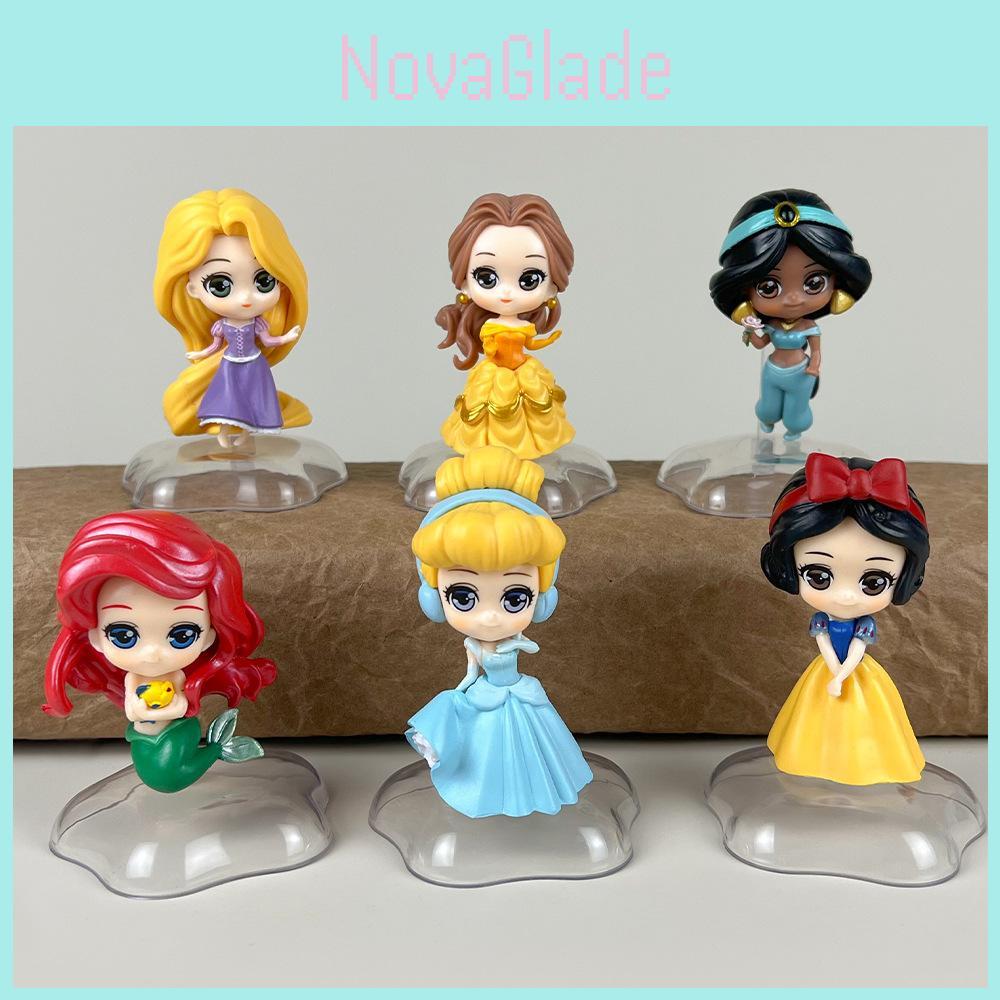 Snow White Mermaid Cinderella Princess Pvc Collectible Figure Set With Assembly For Display And Gifting