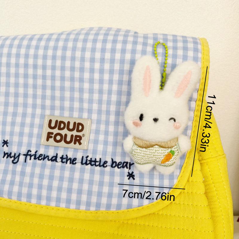 Cartoon Plush Bunny Toys Cute Stuffed Rabbit Doll Keychain Car Key Holder School Bag Pendant For Girl Birthday Gifts