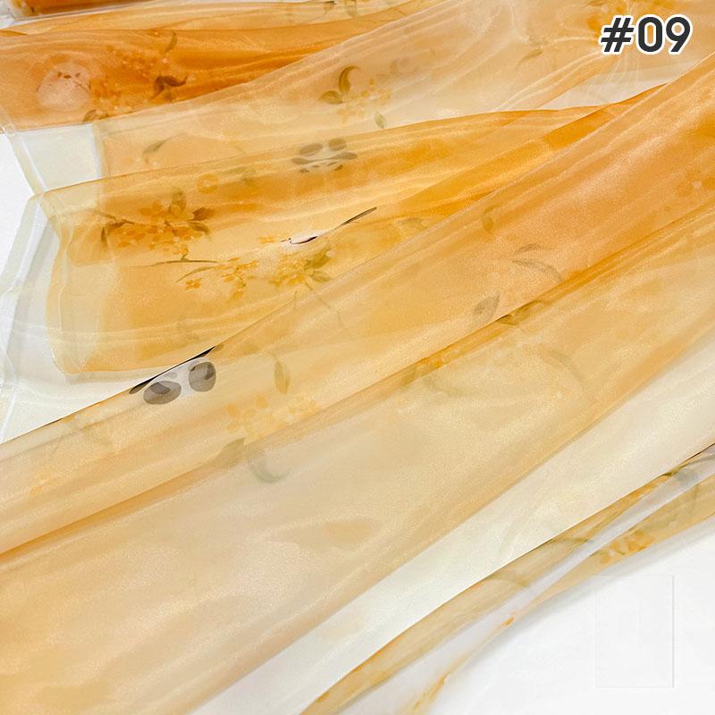 1M Chinese Style Gradient Ultra-thin Chiffon Designer Fabric Translucent Tulle Fabric DIY Ancient Hanfu Dress Costume Upholstery