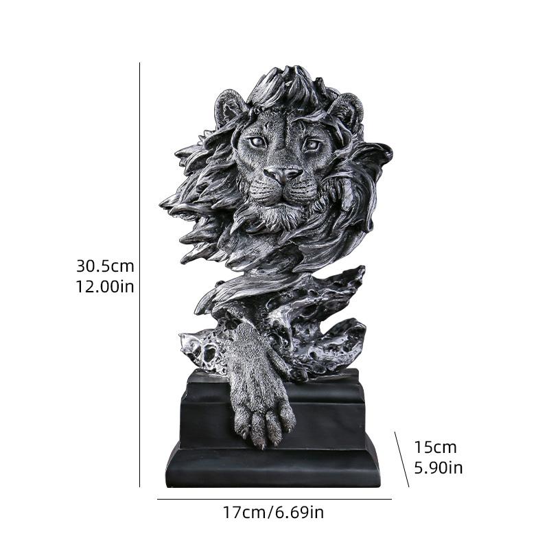 

European-Style Roaring Wolf Figurine, Resin Realistic Animal Craft for Office, Living Room, and Bar Cabinet Decoration