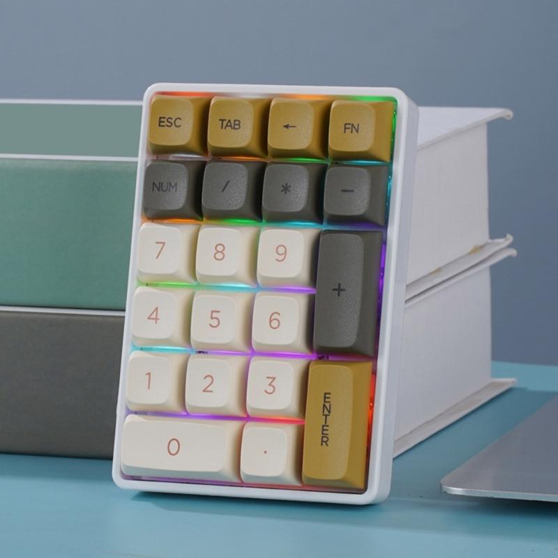 21 Key Numeric Keypad Ergonomic Lightweight Digital Keyboard Corded Bluetooth-compatible 2.4G Wireless Number Keypad