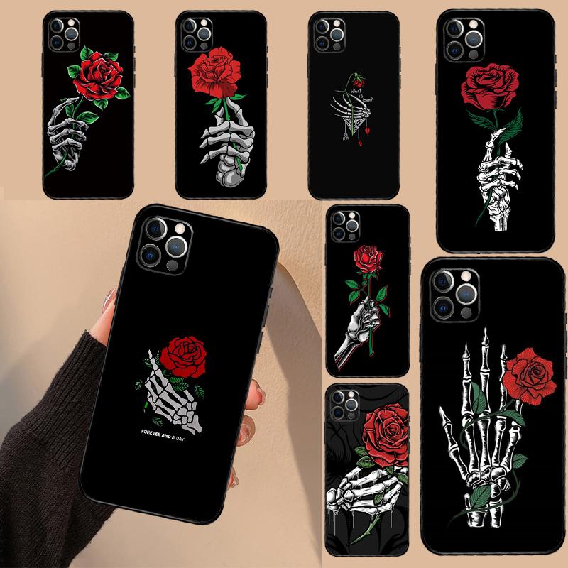 Skeleton Hand Rose Gothic Case For OnePlus 8 9 10 Pro 15 15R 13 R 12 11 13T 10T 8T Nord CE 5 2 3 4 Lite N20 N30 Cover