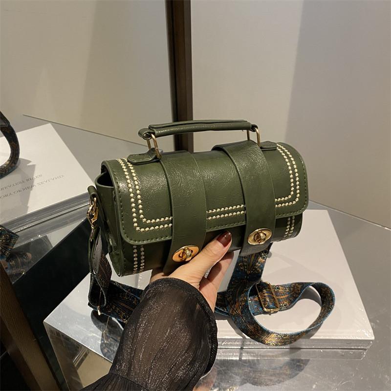 Single Solid Color Shoulder Crossbody Square Bag Handbag Women Gift Fashion