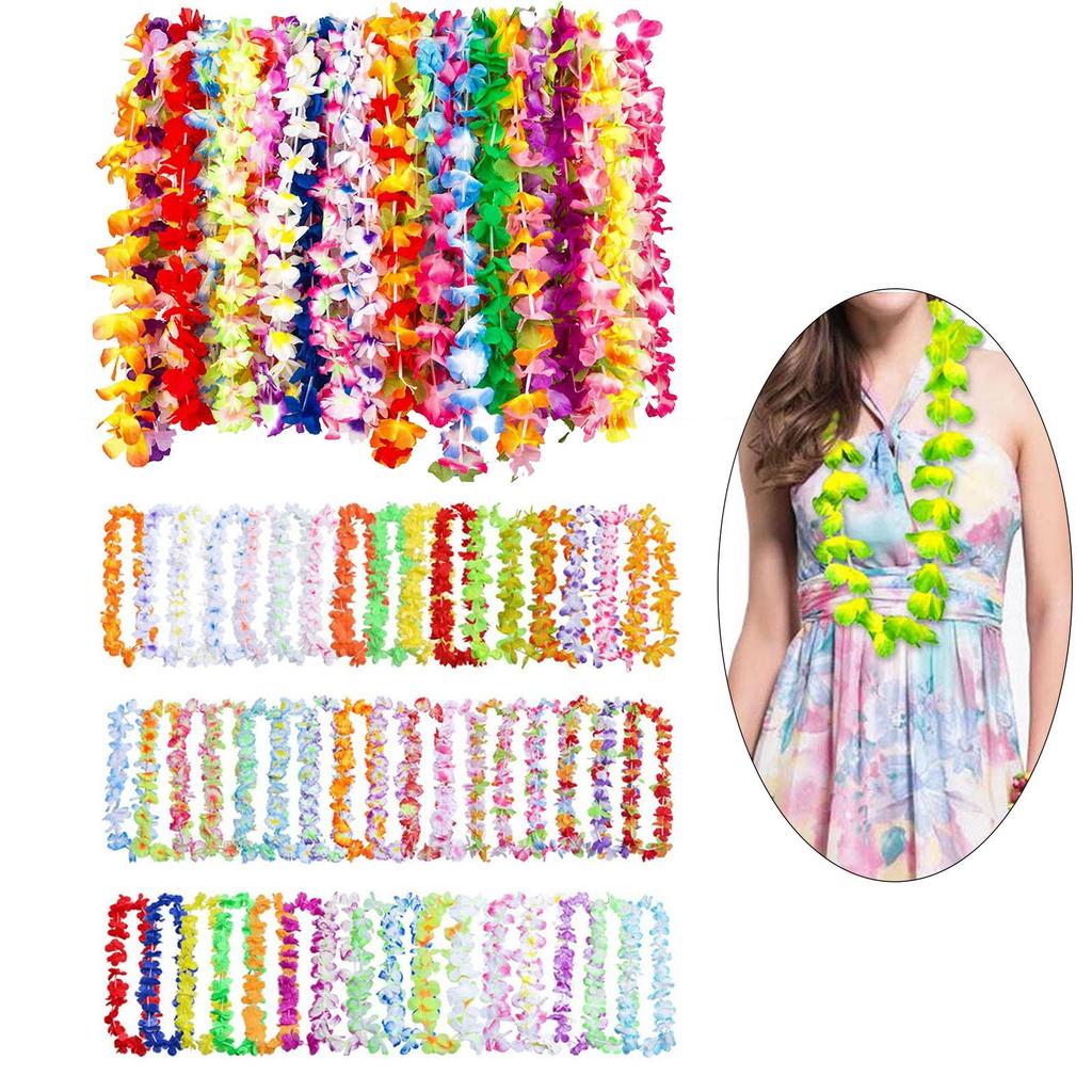Hawaiian Leis Set for Men Women Artificial Flower Garland Necklace for