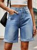Women's Distressed Denim Shorts - Casual, Loose Fit