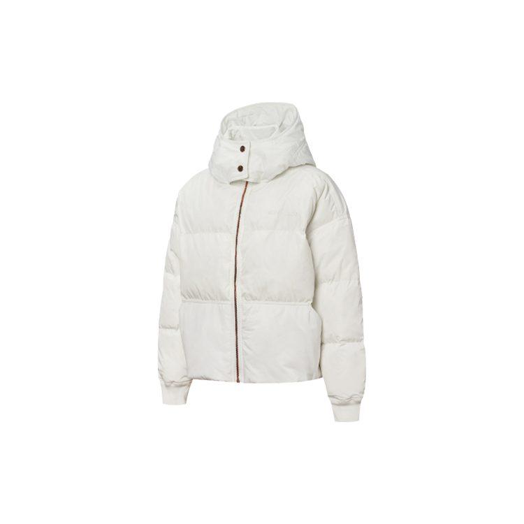 Converse Down Jackets Women's Ecru Hooded Non Detachable Moderate 10019787-A03