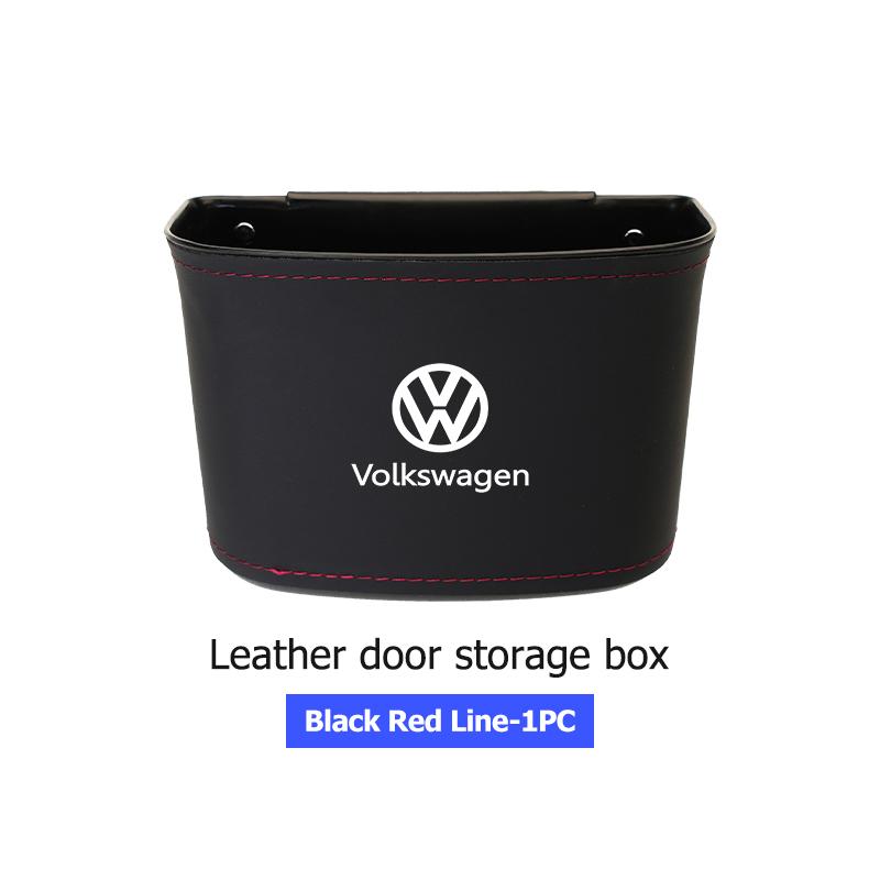 W164Leather Car Door Storage Box Phone Pocket Hanging Organizer For Volkswagen Golf 4 5 6 Tiguan Polo Scirocco Jetta CC