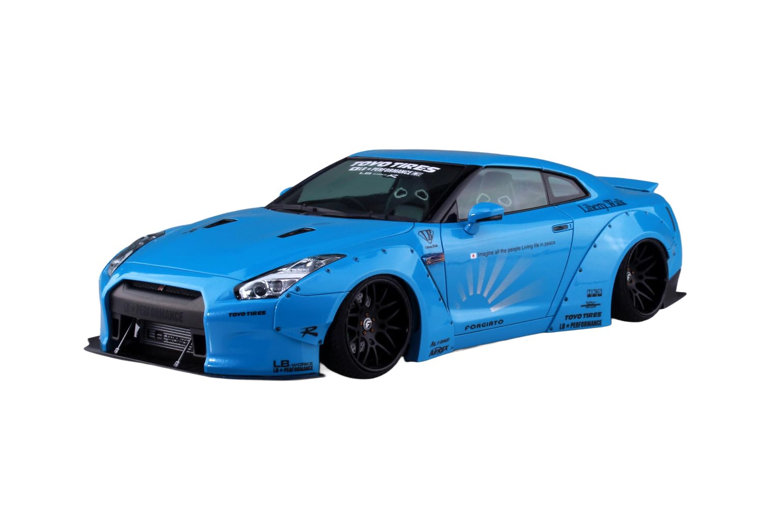

Aoshima Bunka Kyozai Liberty Walk 9 R35 1 Plastic Model (AOSHIMA) 1/24 No. LBWORKS GT-R Ver. синий