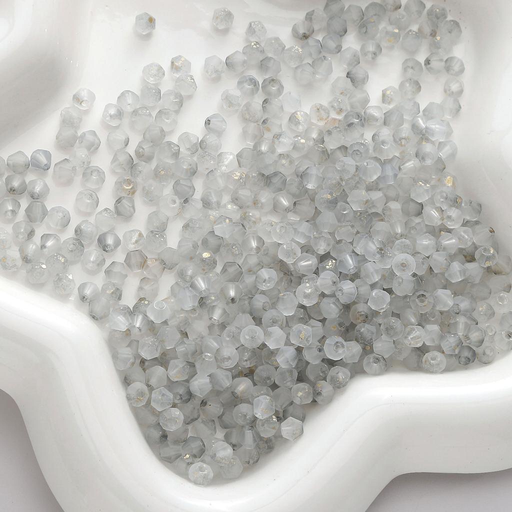 4mm Double Pointed Faceted Frosted Glass Beads DIY Handmade Creative Beading Loose Beads Bracelet Cell Phone Chain Accessories Lovely Colour