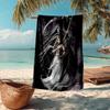 Ultra-Soft Beach Towel with Dark Theme,Ideal for Pool - Camping, Diving - Perfect Travel Essential, Vibrant Beach Towel.