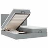Cadre de lit avec matelas - Maison Exclusive - Gris clair - 160x200 cm - Rangement ottoman hydraulique