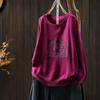 Womens Knit Sweater With Pumpkin Print Loose Fit Round Neck Long Sleeve Pullover In Cotton Blend