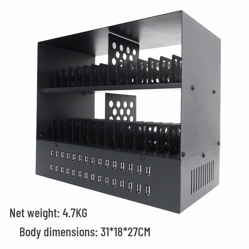 30-Port USB Fast Charging Station & Secure Mobile Storage Cabinet