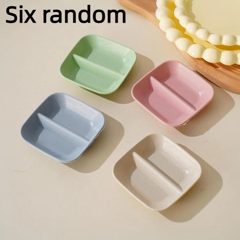 3/6Pcs Household Kitchen Dipping Snack Dish Multiple Cute Shape Seasoning Dish Snack Dish Wheat Straw Small Plate Tableware